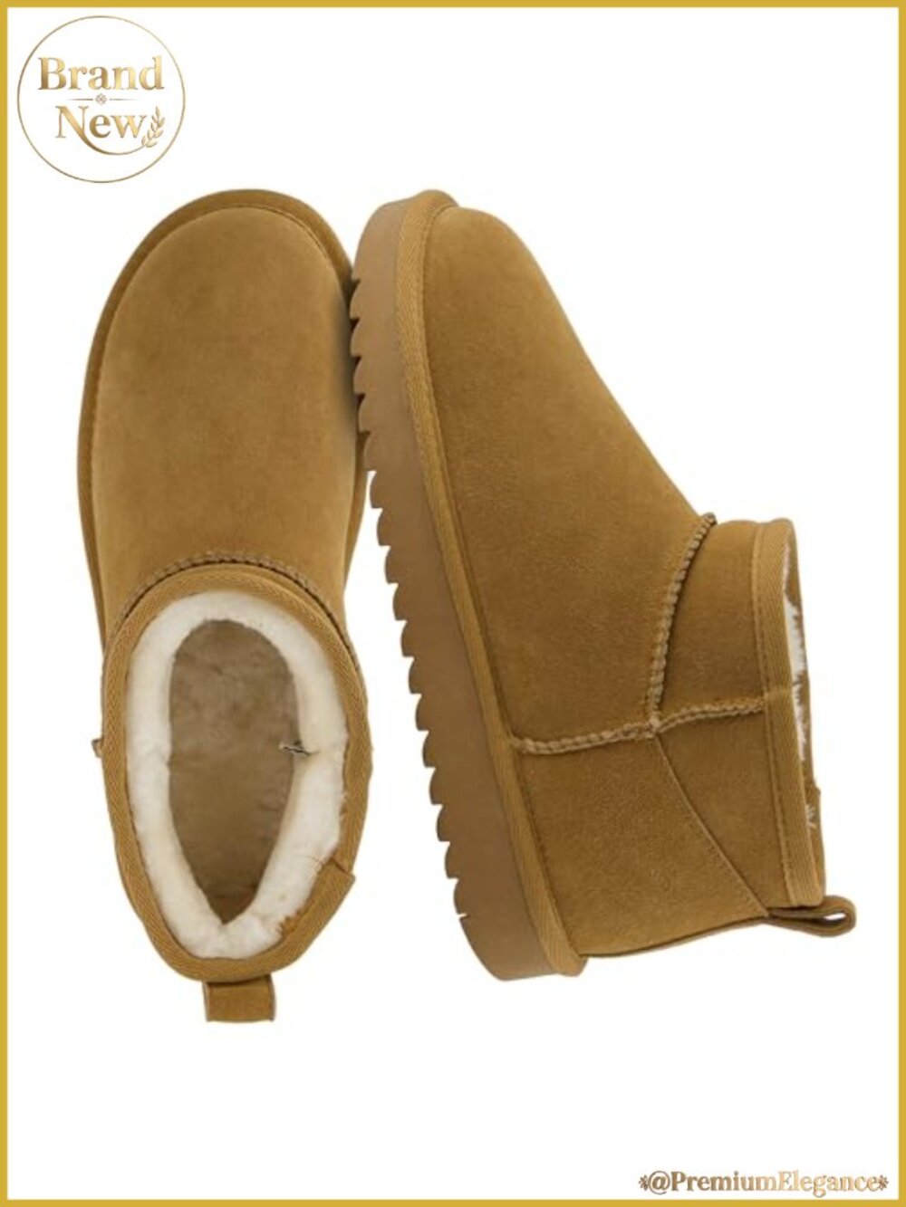 CUSHIONAIRE Genuine Suede Leather Ankle Boots Pull On Cozy Faux Fur Memory Foam